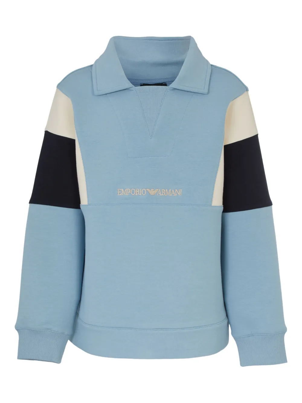Emporio Ar i Kids Poloshirt met geborduurd logo Blauw