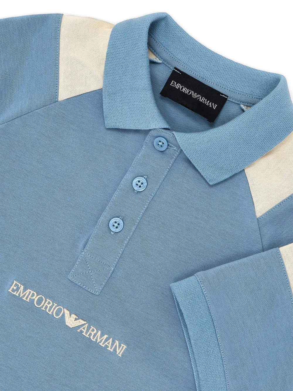Emporio Armani Kids Katoenen poloshirt Blauw