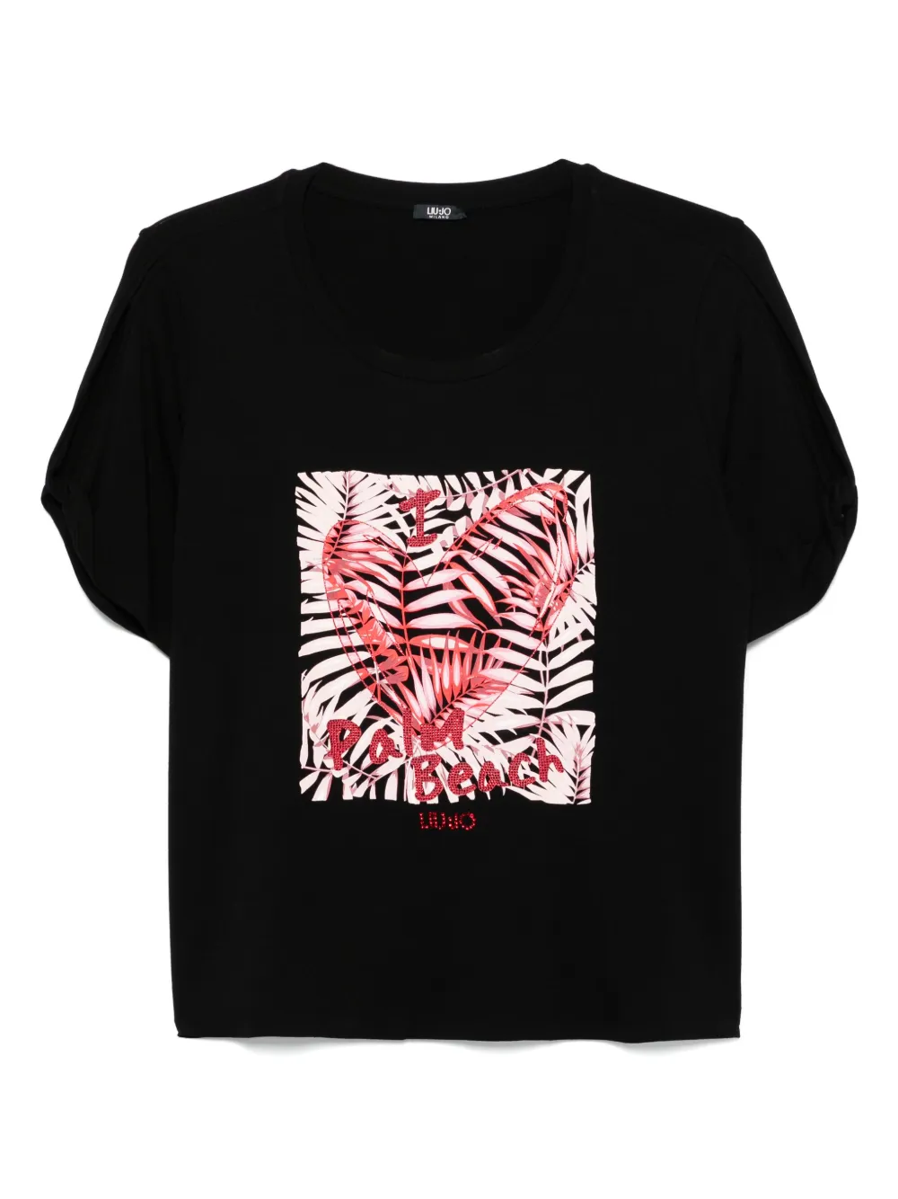 LIU JO playera estampada con detalles de strass | negro | Image 1