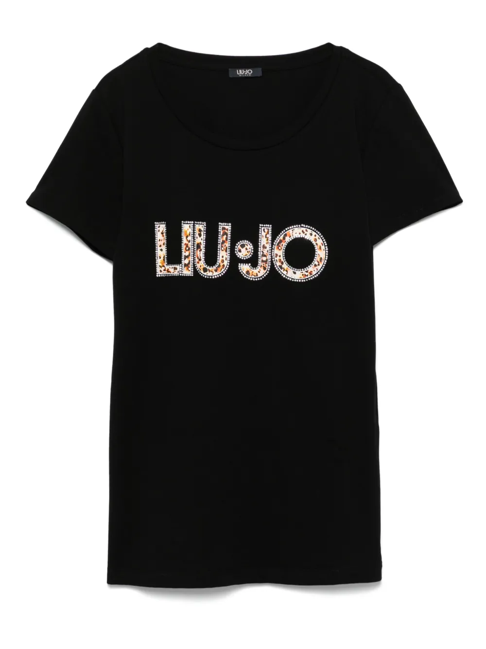 LIU JO playera con logo y detalles de cristal | negro | Image 1