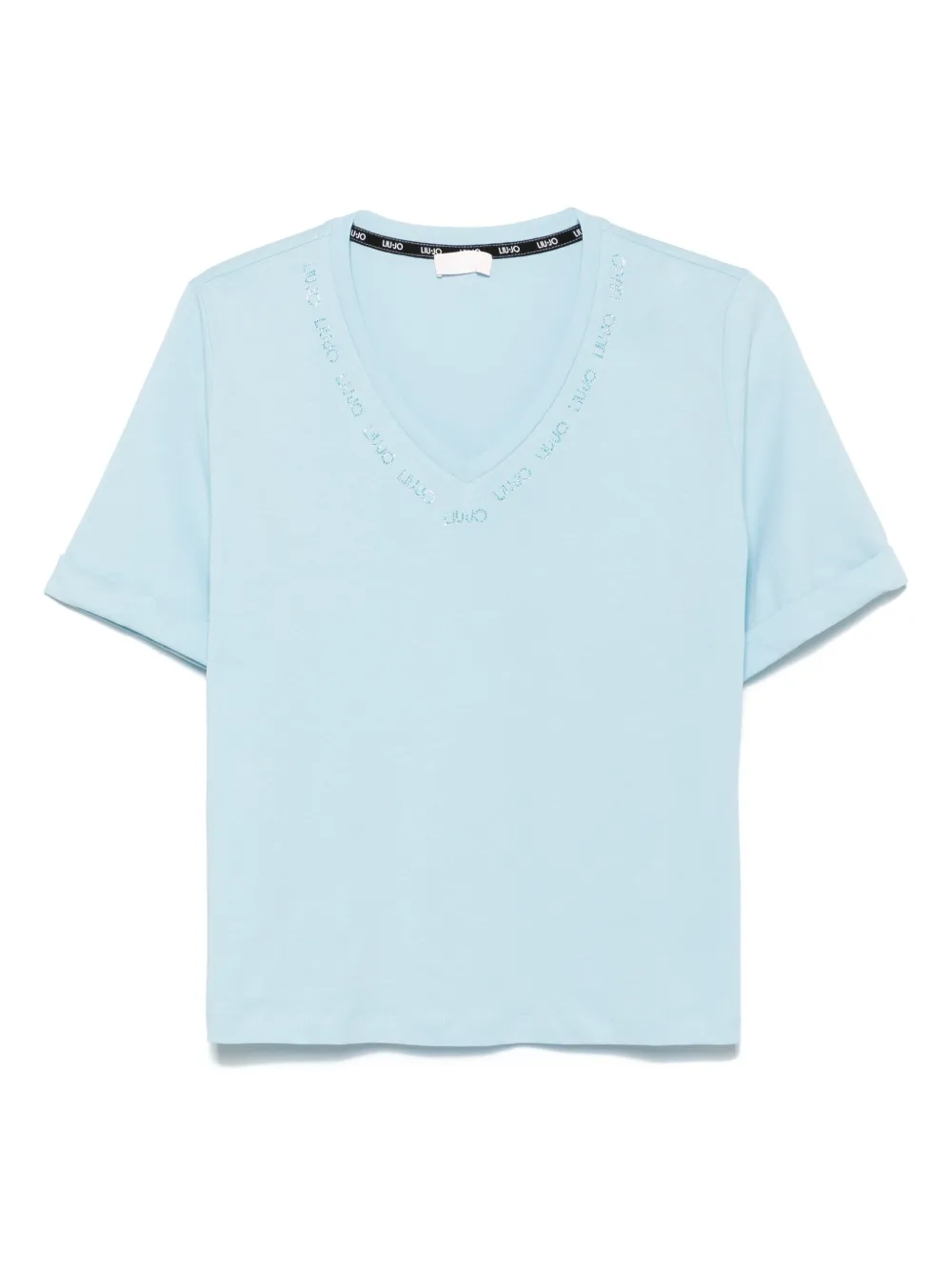 LIU JO playera con logo y detalles de cristal | azul | Image 1