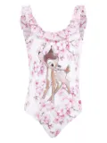 Monnalisa bambi-print swimsuit - White