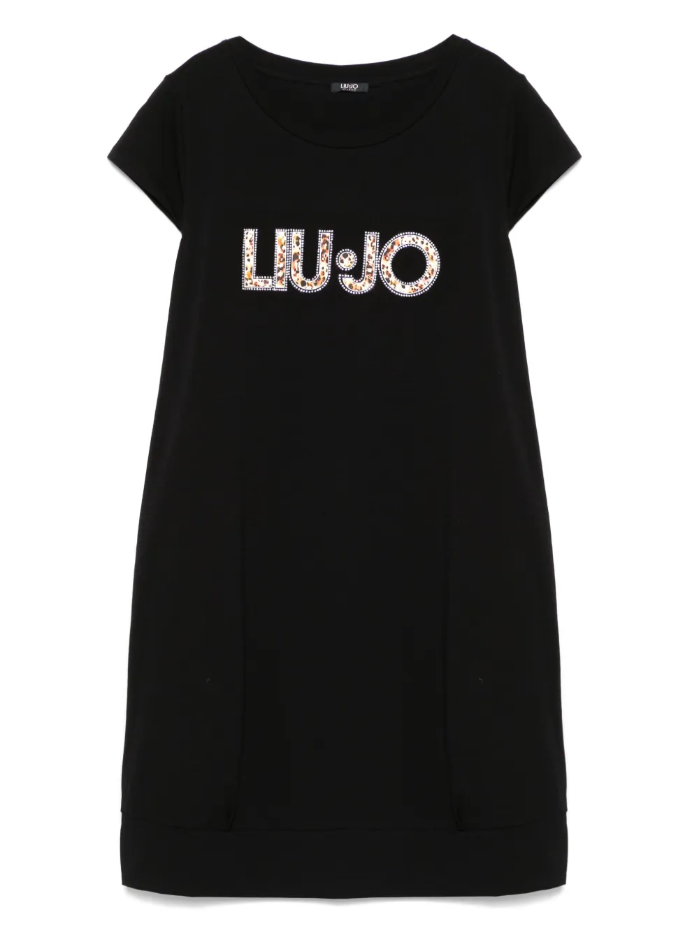 logo-embellished mini dress
