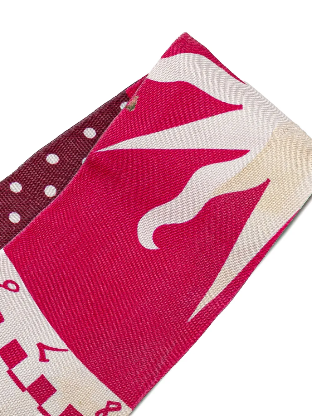 Pre-owned Hermes 20th Century Astrologie A Pois Silk Twilly Scarf Scarves In Red