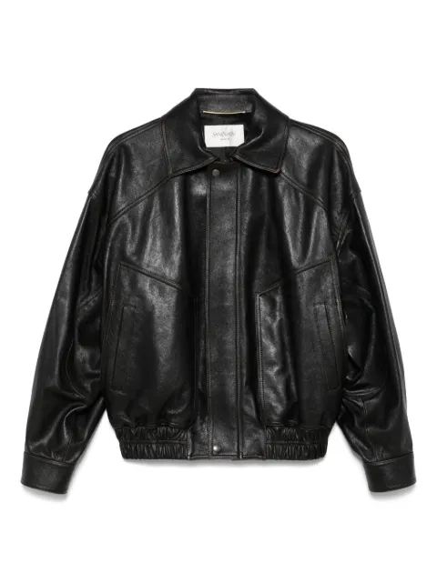 Saint Laurent chamarra bomber de cuero
