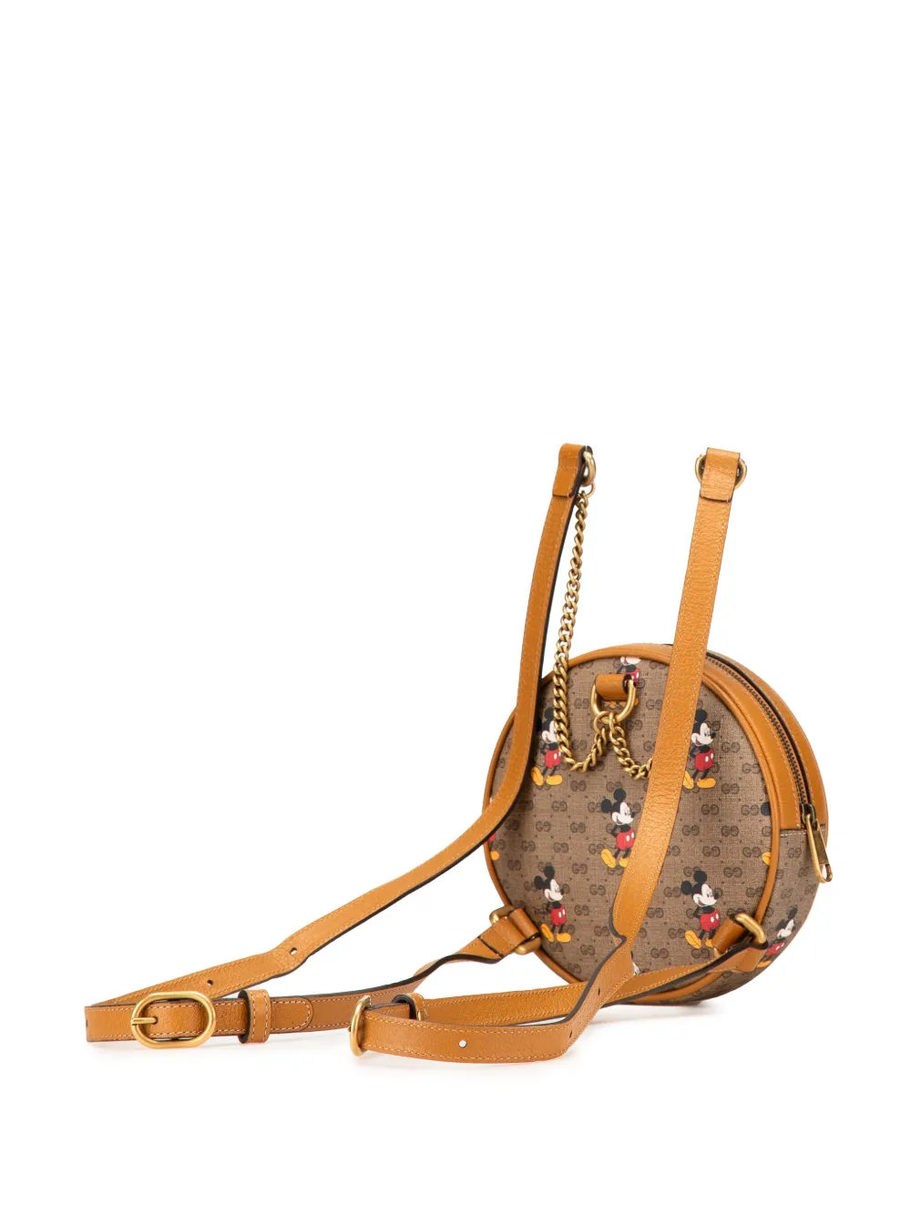 Pre-owned Gucci 2016-2024 Disney Micro Gg Supreme Round Mickey Mouse Backpack In Brown