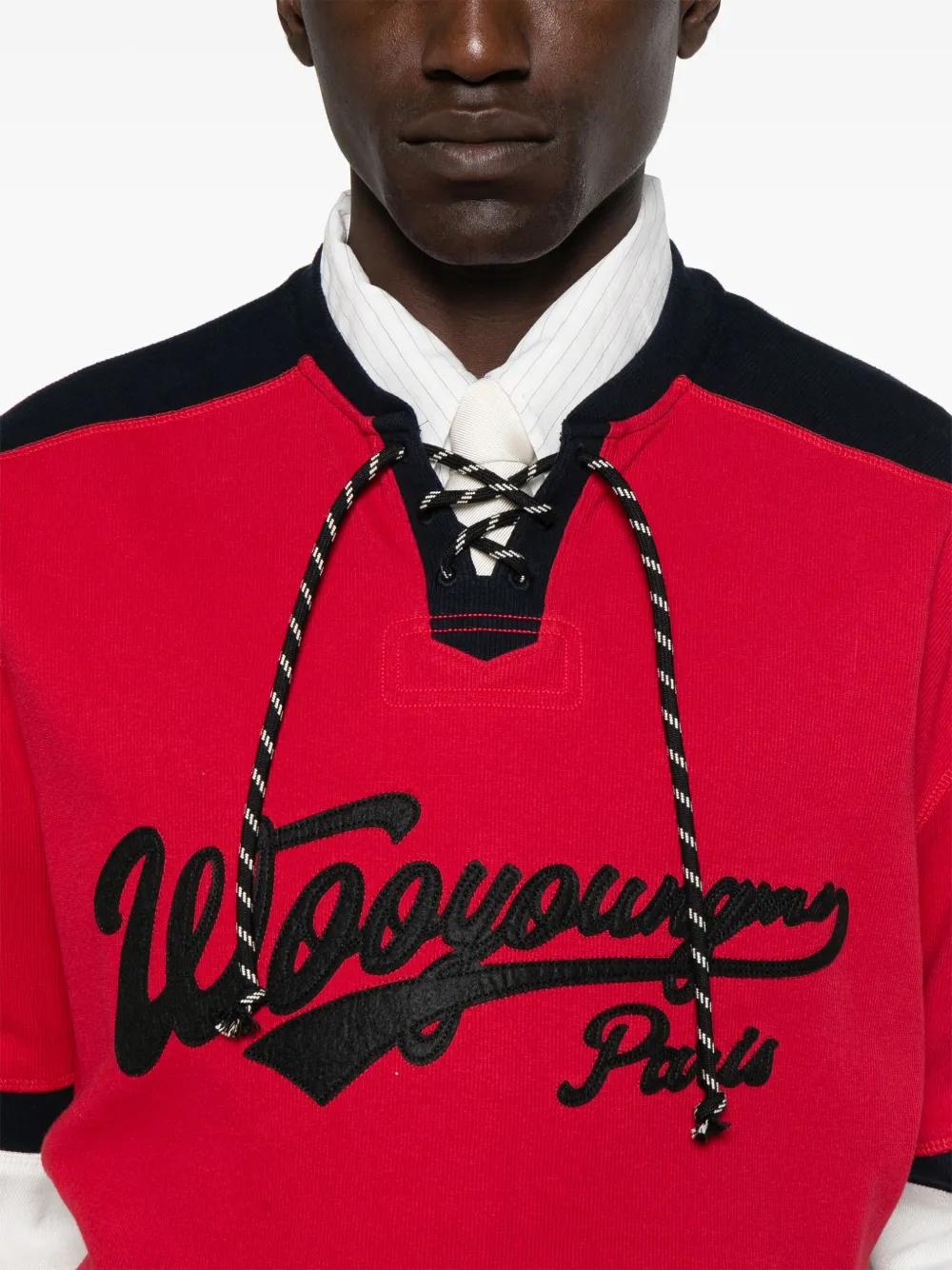 Wooyoungmi Rugbyshirt met lange mouwen Rood