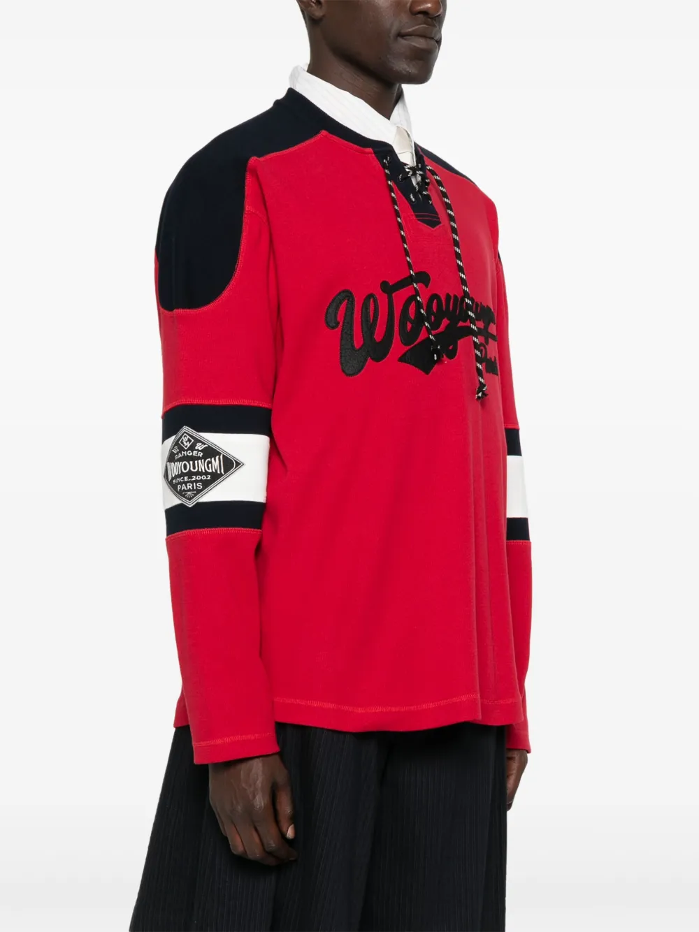 Wooyoungmi Rugbyshirt met lange mouwen Rood