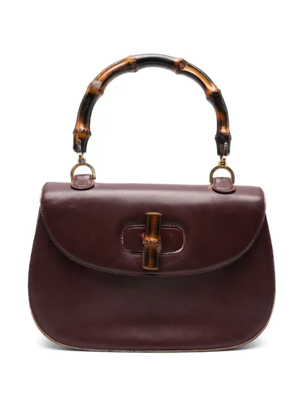 Gucci Pre-Owned bamboo-top Handle Tote Bag Red FARFETCH IN