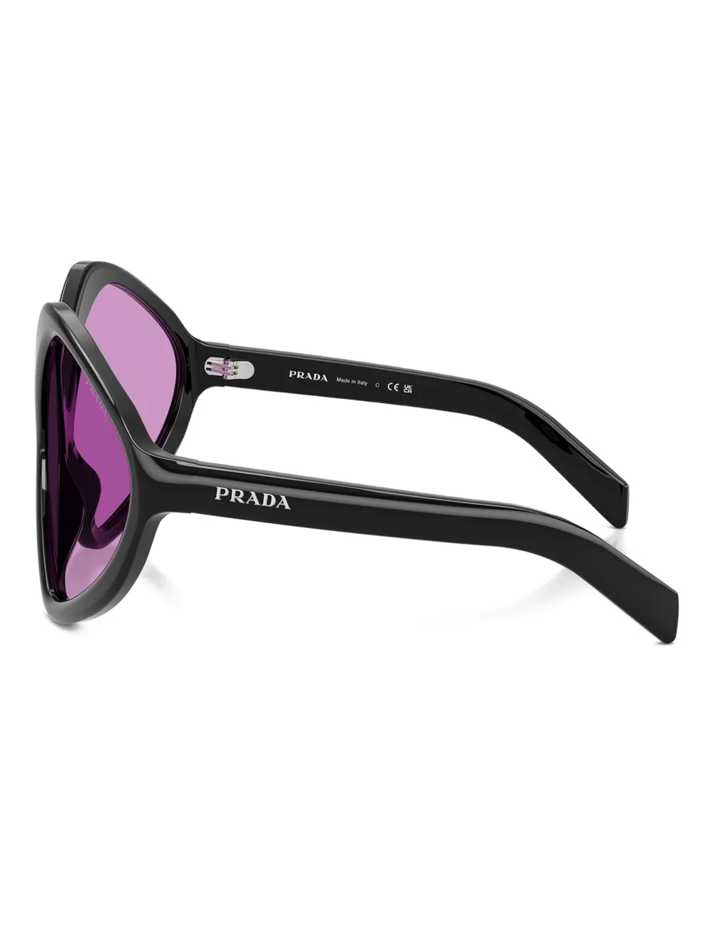 Prada Eyewear Zonnebril met oversized montuur Zwart