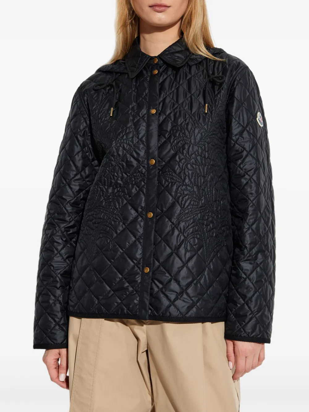 Moncler Gevoerd jack met capuchon Zwart