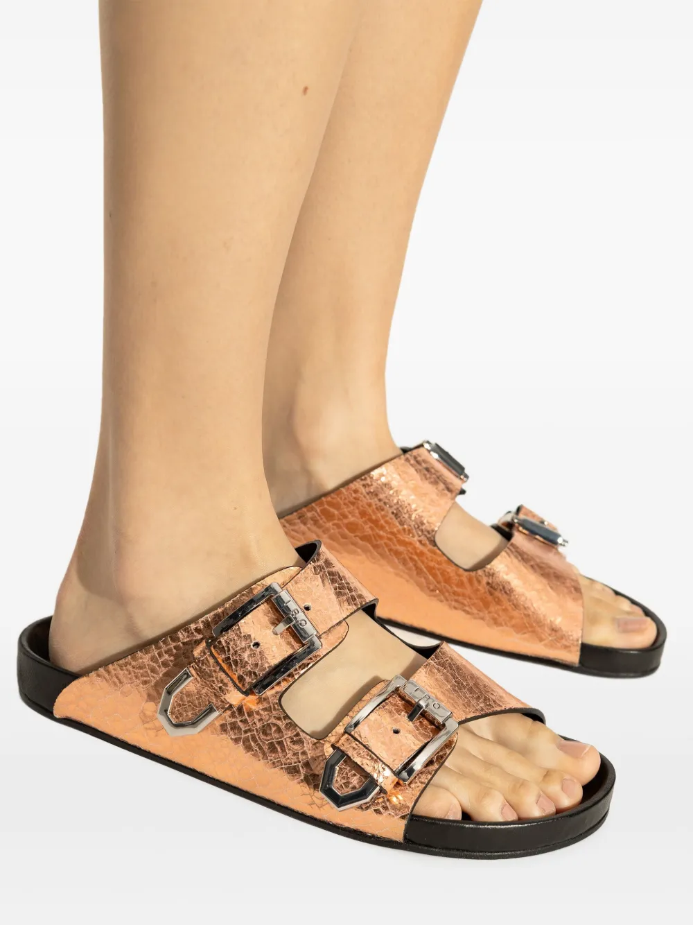 IRO Leren slippers Roze