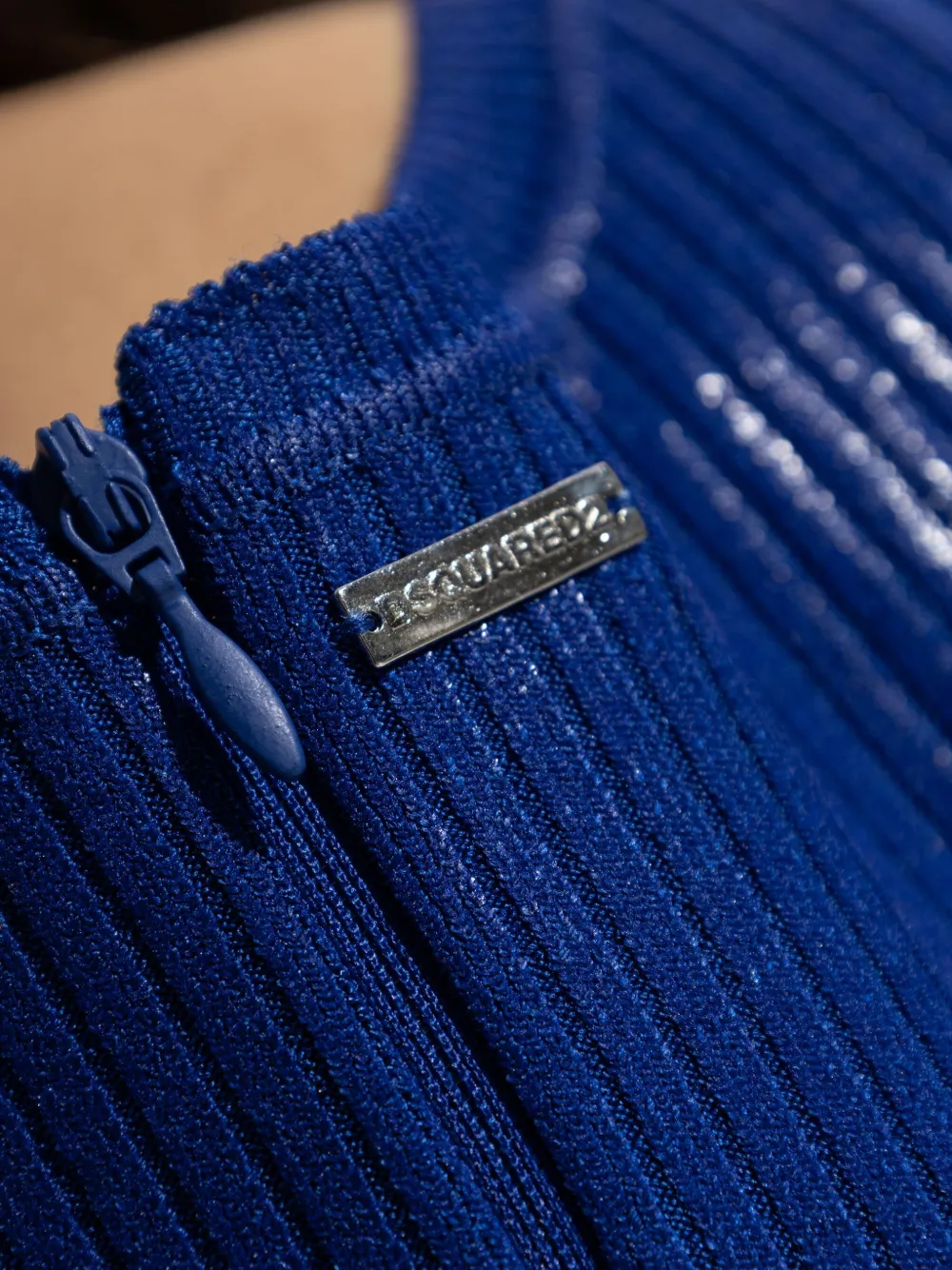 DSQUARED2 Ribgebreide jurk Blauw