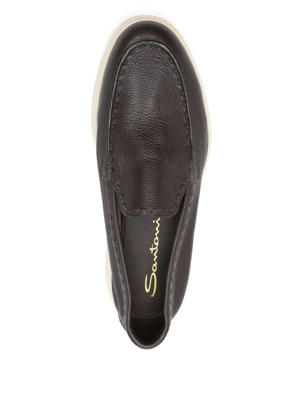 Santoni leather loafers Brown