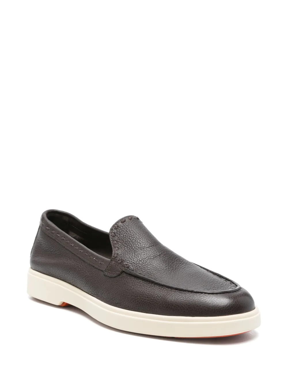 Santoni Leren loafers - Bruin