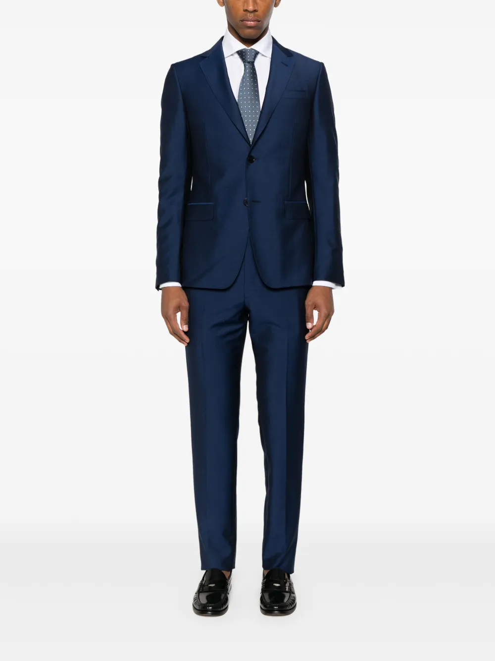 Zegna Pak met enkele rij knopen Blauw