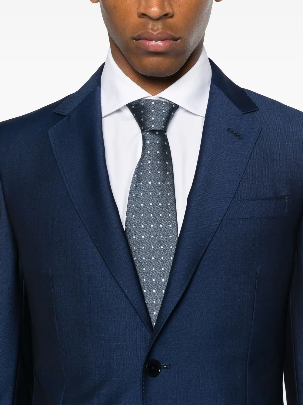 Zegna Pak met enkele rij knopen Blauw