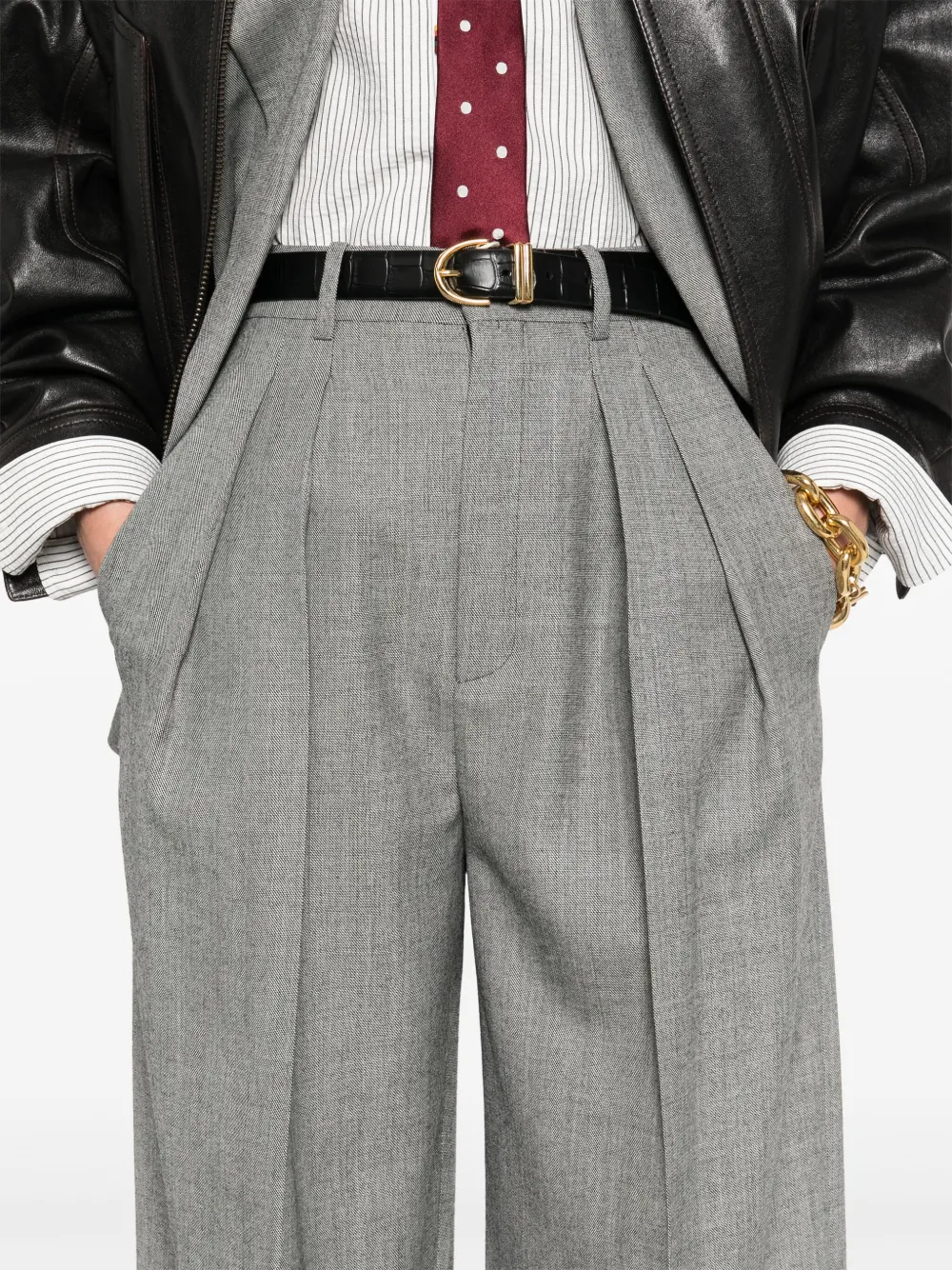 Saint Laurent Wollen broek Grijs