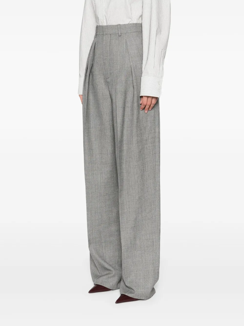 Saint Laurent Wollen broek Grijs