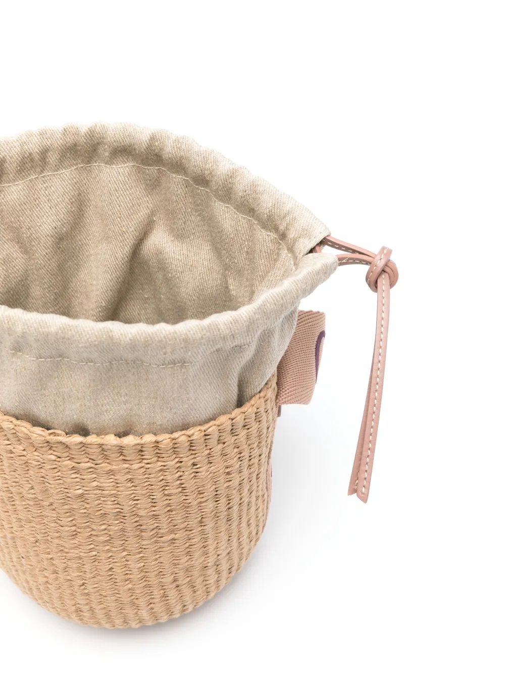 Chloé Kleine Basket bucket-tas Beige