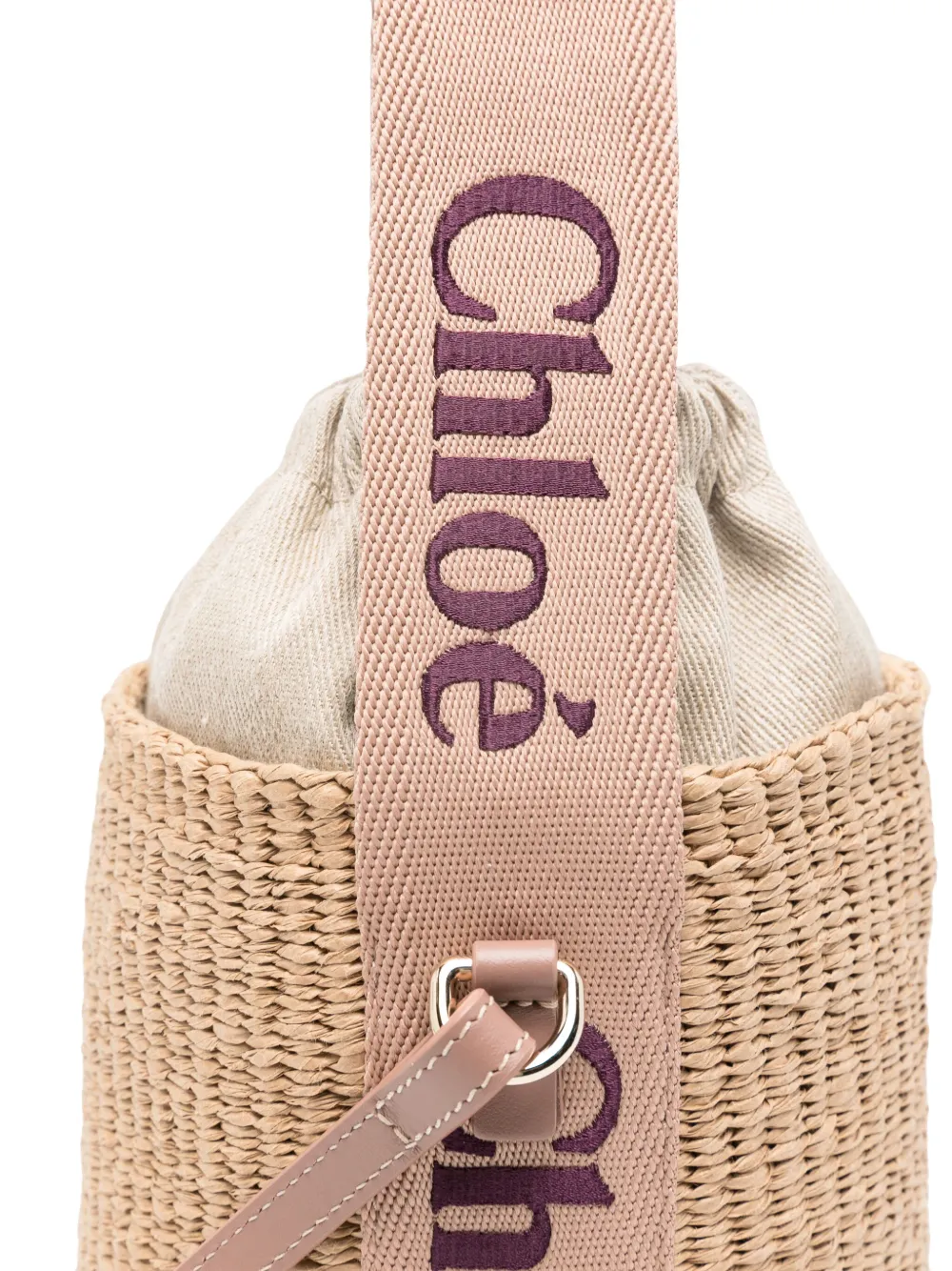 Chloé Kleine Basket bucket-tas Beige