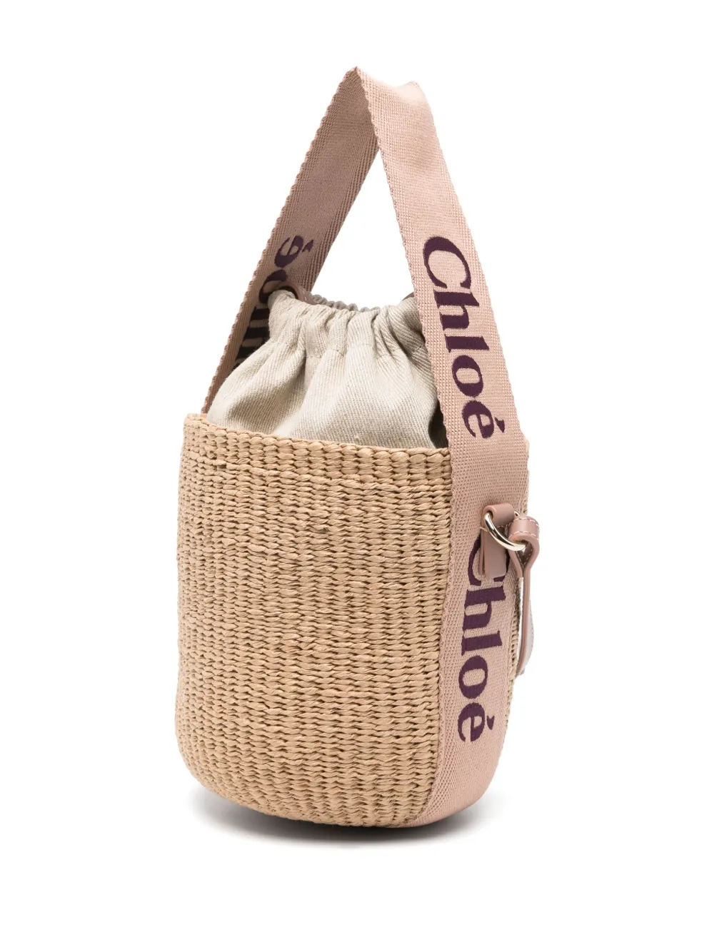 Chloé Kleine Basket bucket-tas Beige