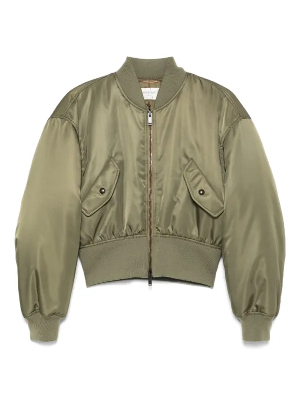 SAINT LAURENT PARIS ボンバージャケット Saint Laurent クロップド ボンバージャケット | グリーン | FARFETCH JP