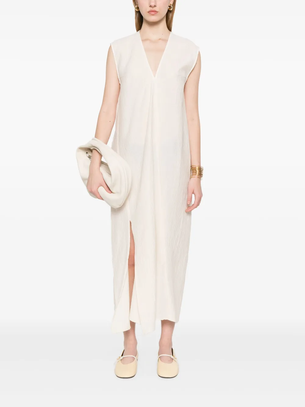 Studio Nicholson Lise Snow maxi-jurk - Beige
