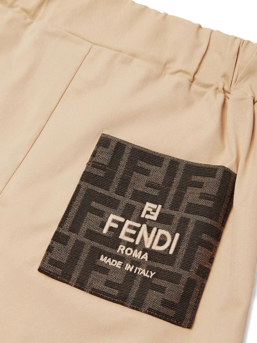 Fendi Logo-patch Two-tone Trousers In Multi