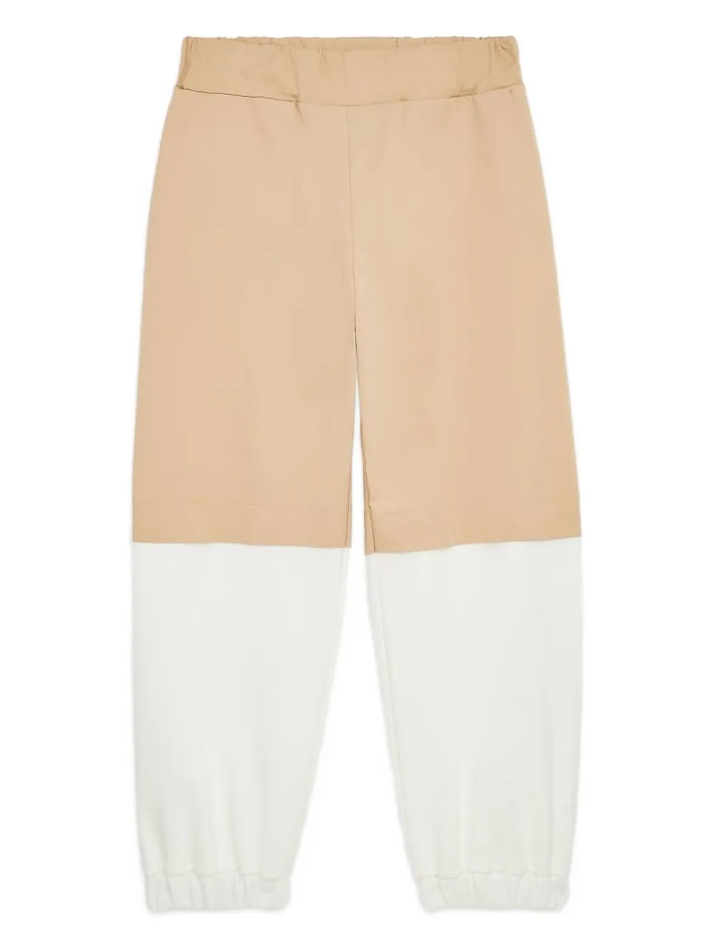 Fendi Kids logo-patch two-tone trousers | Neutrals | Image 1