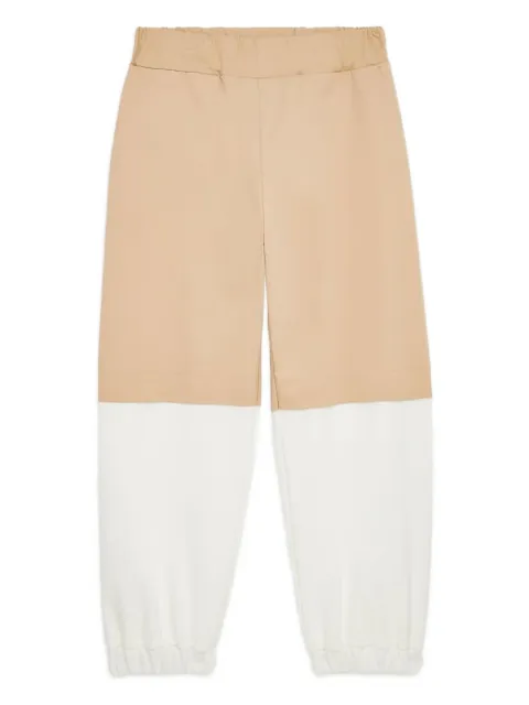 Fendi Kids logo-patch two-tone trousers