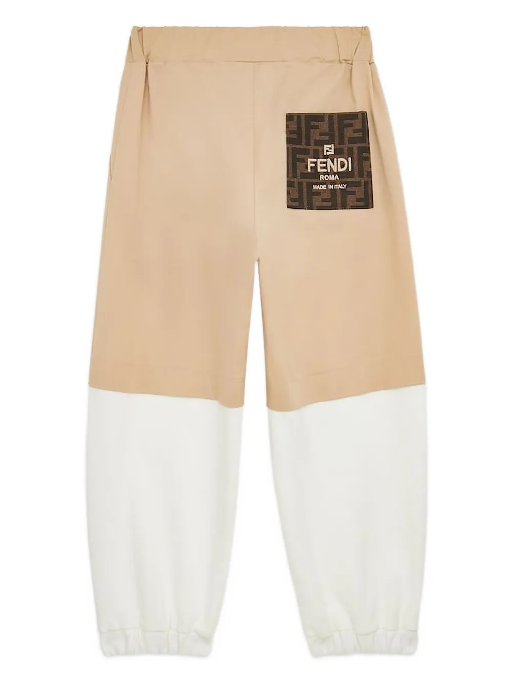 Fendi Kids logo-patch two-tone trousers | Boys Casual Trousers | Image 2