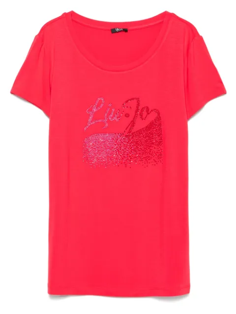 LIU JO rhinestone-logo T-shirt
