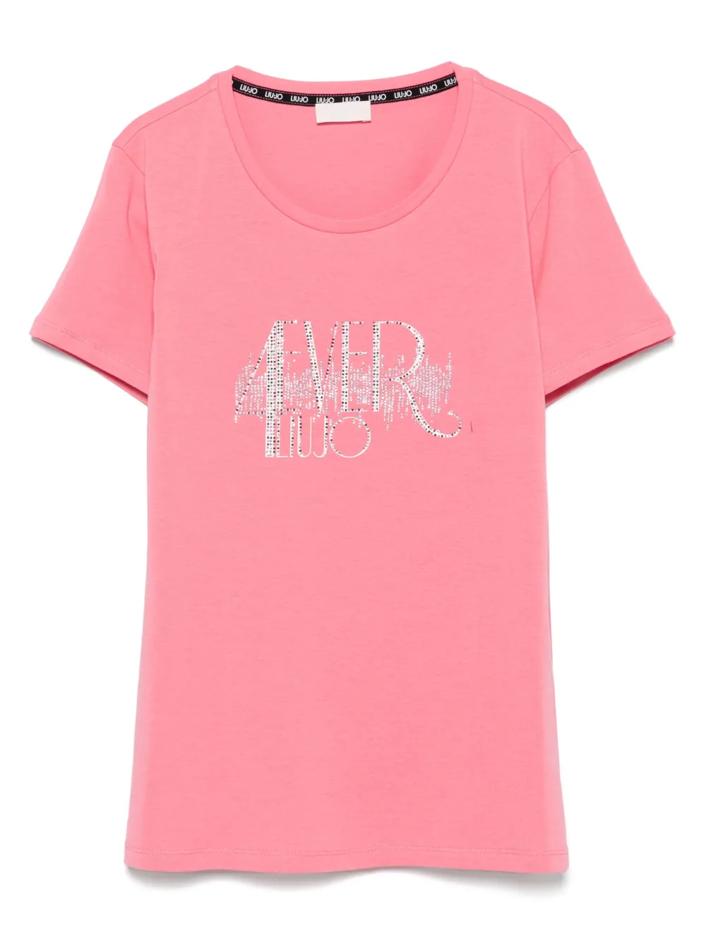 LIU JO playera con logo y detalles de cristal | rosado | Image 1