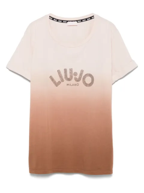 LIU JO playera con logo y detalles de cristal