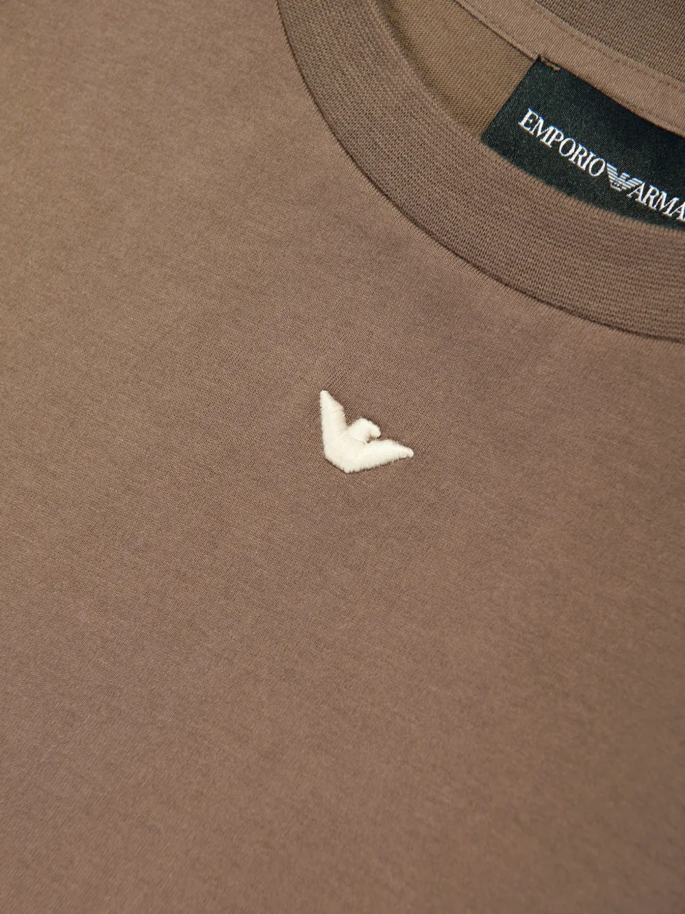 Emporio Armani Kids T-shirt met geborduurd logo Bruin