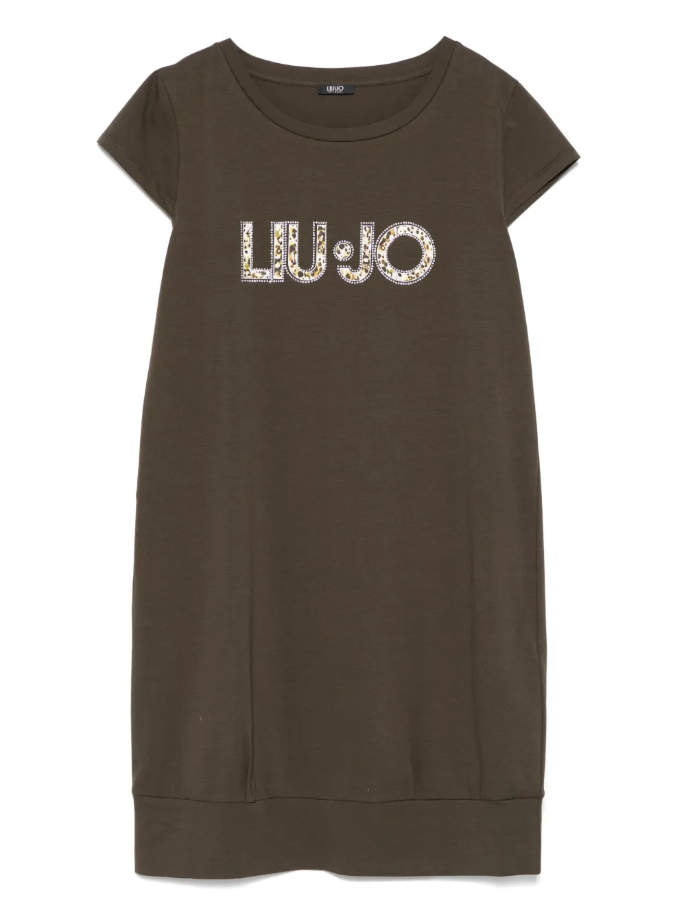 LIU JO robe courte à logo strassé | vert | Image 1