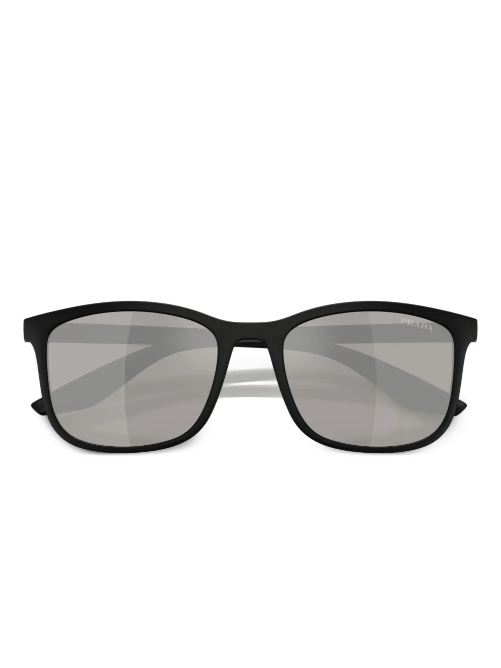 Prada Linea Rossa Black Rubber Nylon Sunglasses In Black