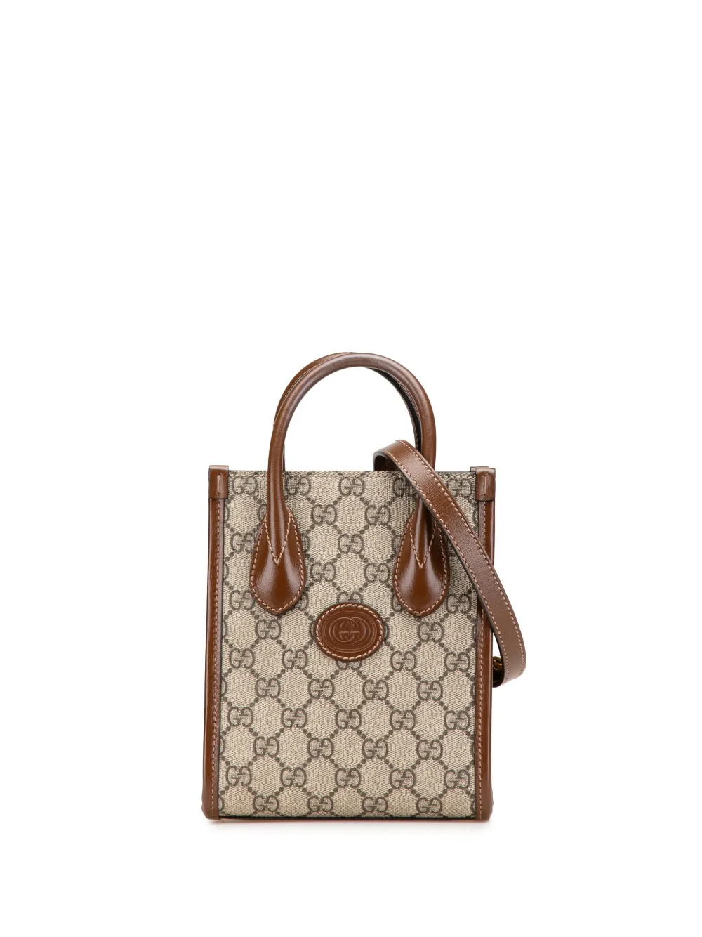 Gucci Pre-Owned 2016-2024 Mini GG Supreme Interlocking G satchel | Brown | Image 1