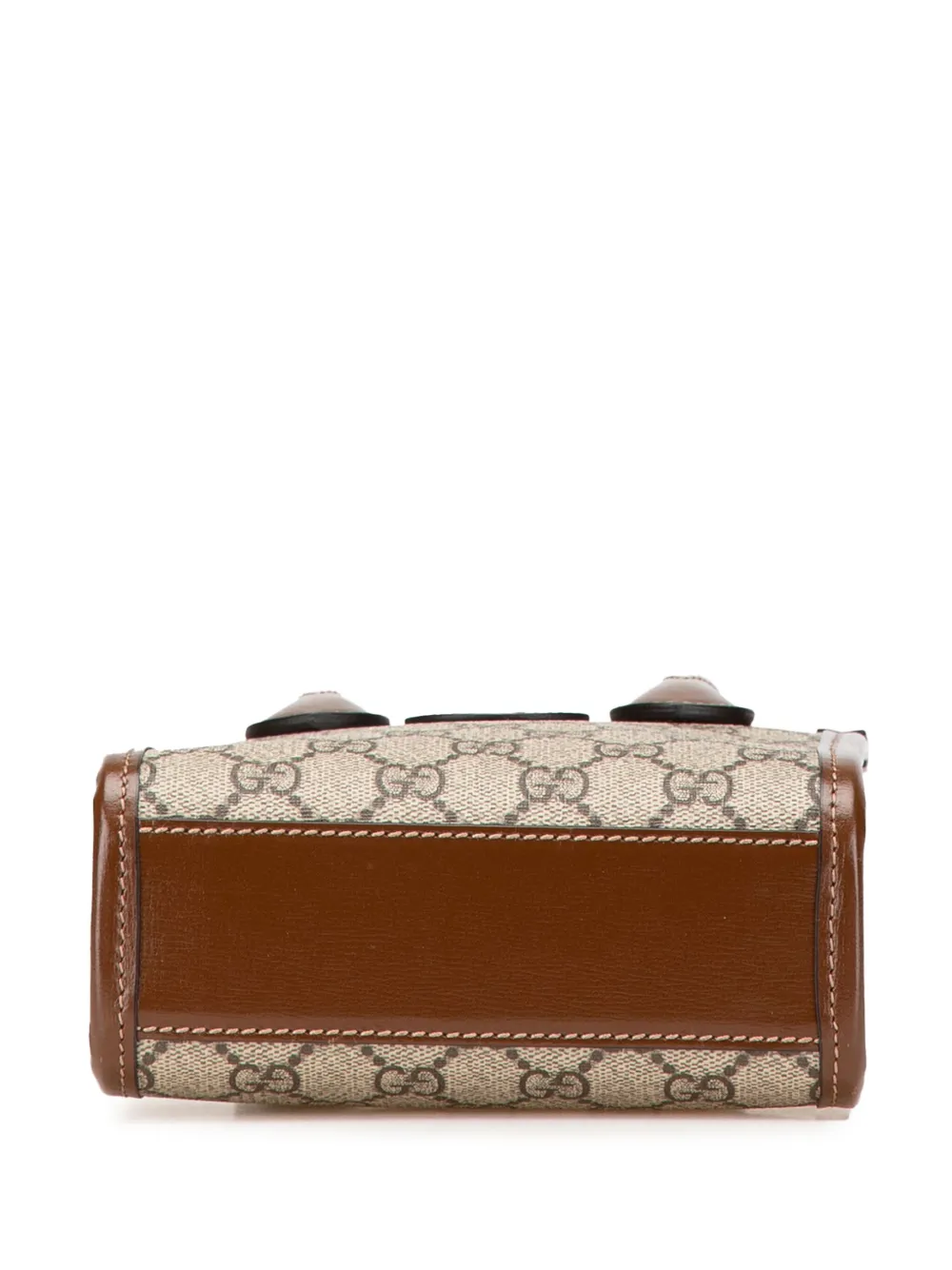 Pre-owned Gucci 2016-2024 Mini Gg Supreme Interlocking G Satchel In Brown