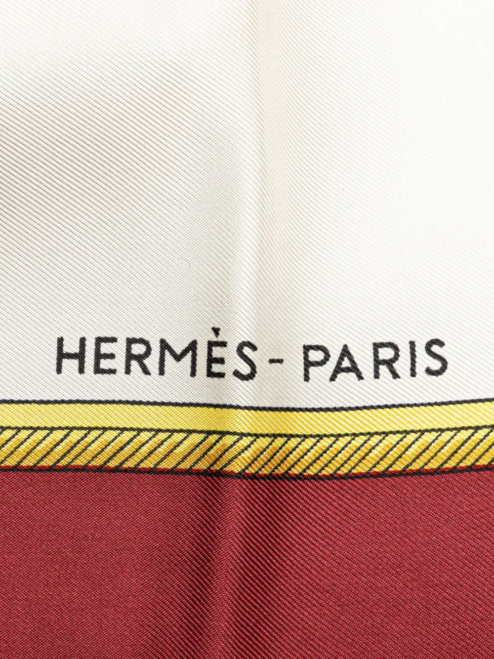 Pre-owned Hermes 20th Century Les Voitures A Transformation Silk Scarf Scarves In White