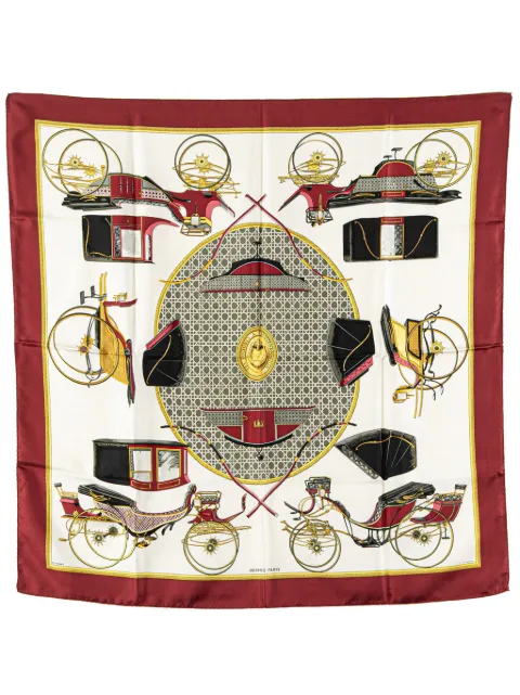 Hermès Pre-Owned 20th Century Les Voitures a Transformation Silk Scarf scarves