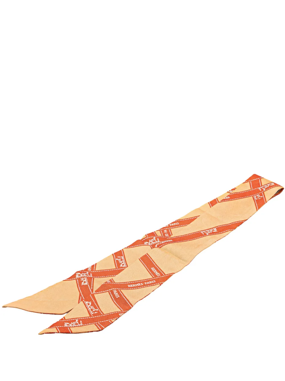 Hermès Pre-Owned 20th Century Bolduc Silk Twilly Scarf scarves - Arancione