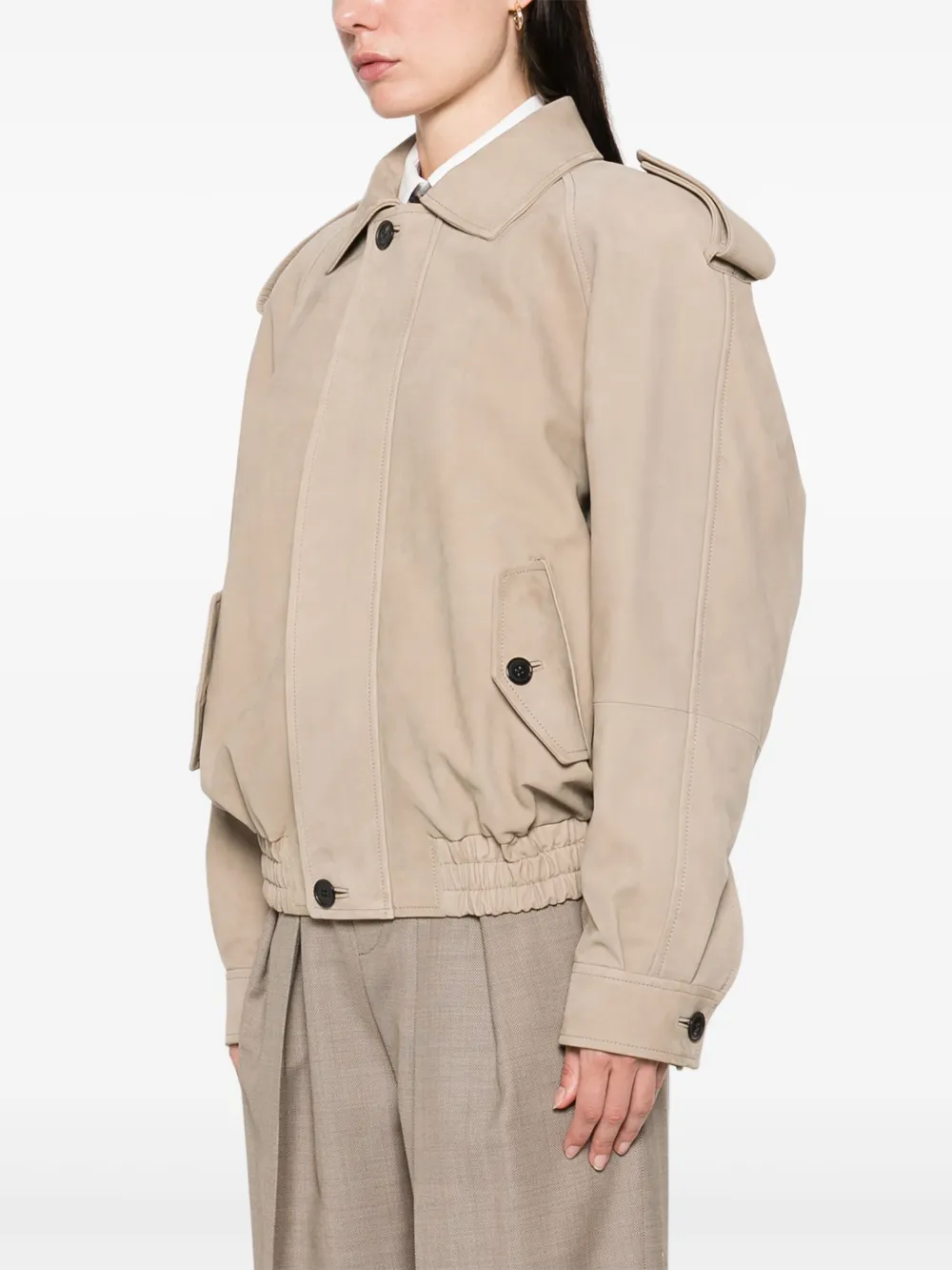 Saint Laurent Suède bomberjack Beige