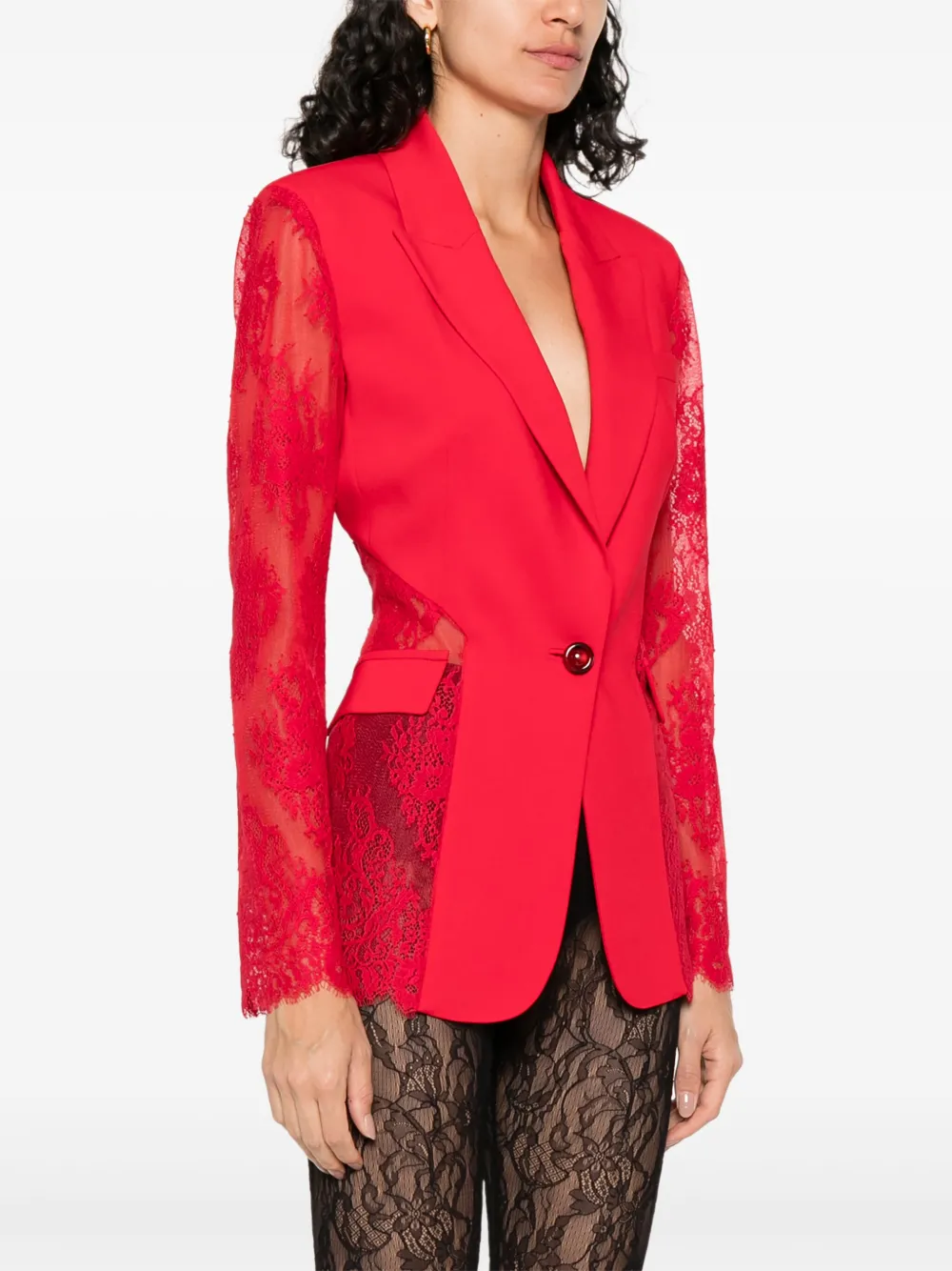 PINKO Blazer met enkele rij knopen Rood