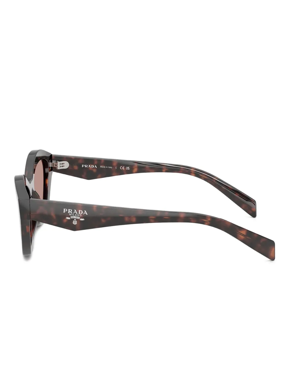 Prada Eyewear Zonnebril met cat-eye montuur en schildpadschild design Bruin