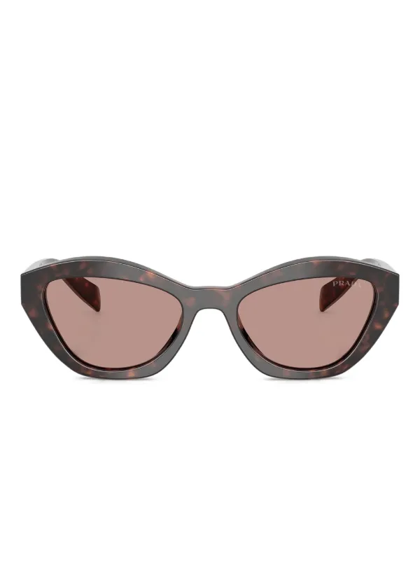 【ポニー】PRADA キャットアイ サングラス ブラウン Prada Eyewear キャットアイ サングラス | ブラウン | FARFETCH JP