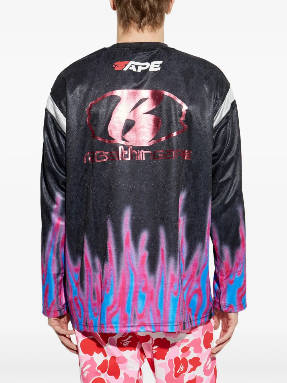 A BATHING APE T-shirt met grafische print Zwart