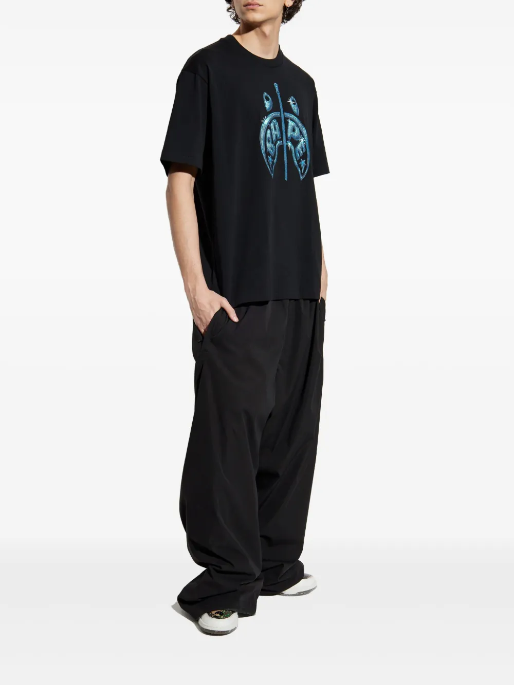 A BATHING APE T-shirt met grafische print - Zwart