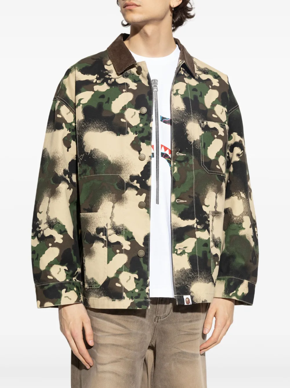 A BATHING APE Jack met camouflageprint Groen